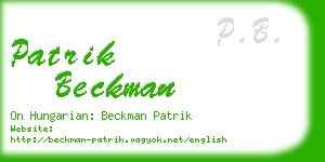 patrik beckman business card